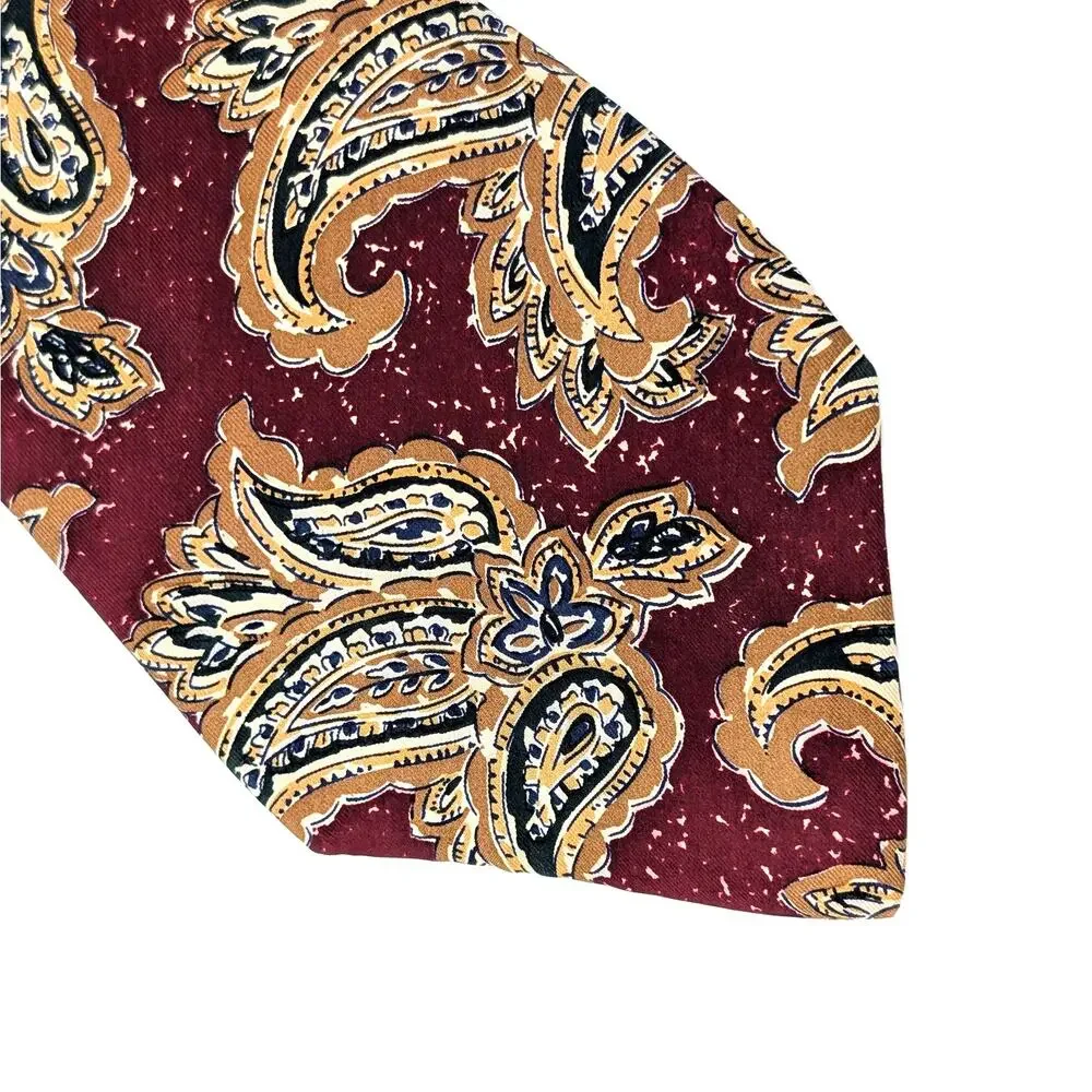 Vintage 90s Tommy Hilfiger Silk Tie Paisley Y2K Preppy Retro Maximalist Eclectic